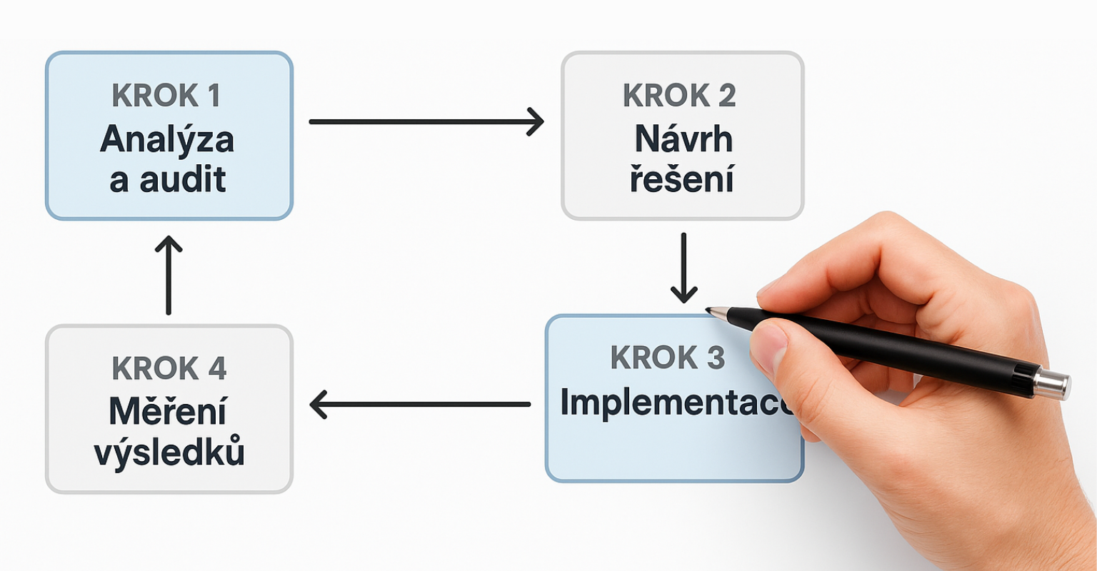 Diagram procesu spolupráce ve 4 krocích